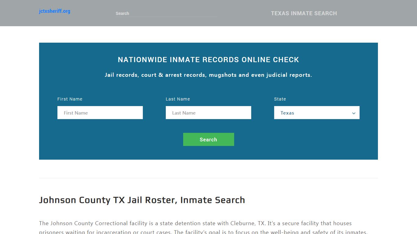 Johnson County TX Jail Roster, Inmate Search, Sheriff