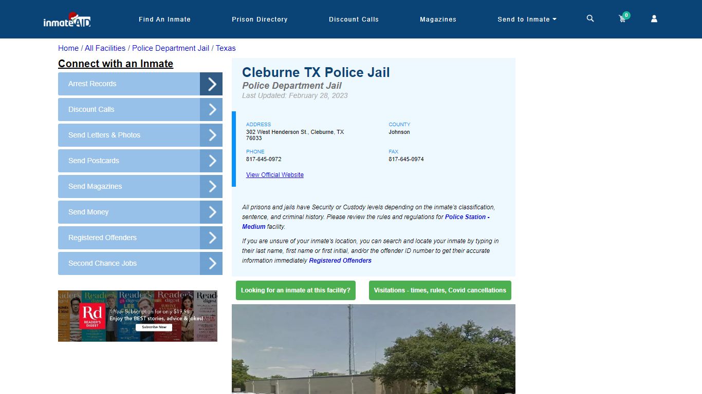 Cleburne TX Police Jail & Inmate Search - Cleburne, TX